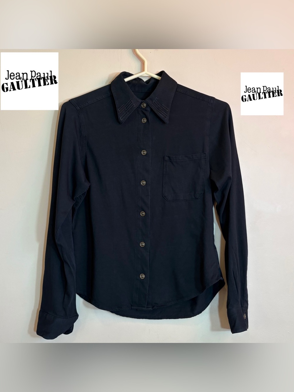 Authentic Vintage Jean Paul Gaultier black/navy Button-Down Shirt